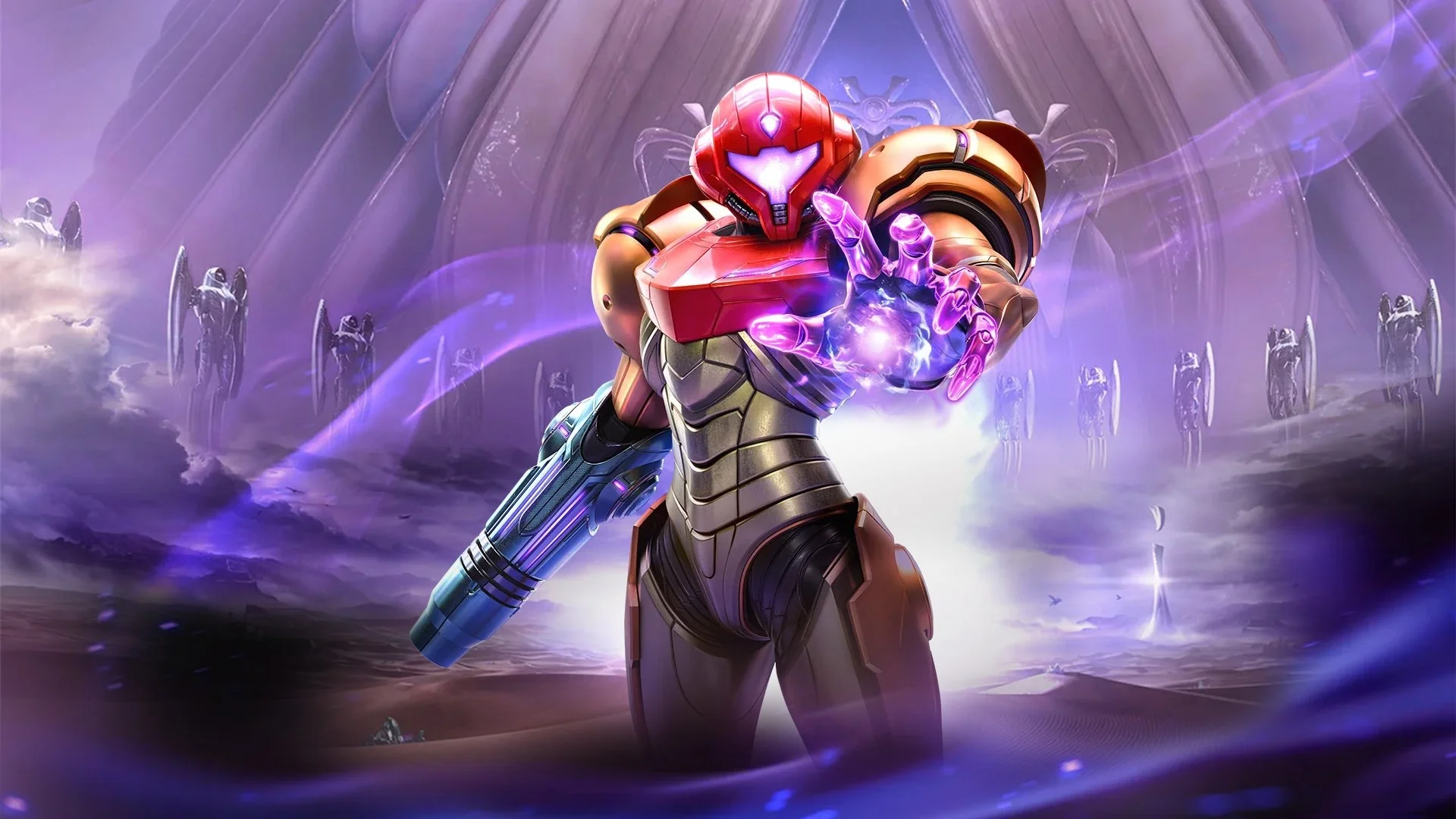 Metroid Prime 4 Beyond durante exploração em primeira pessoa