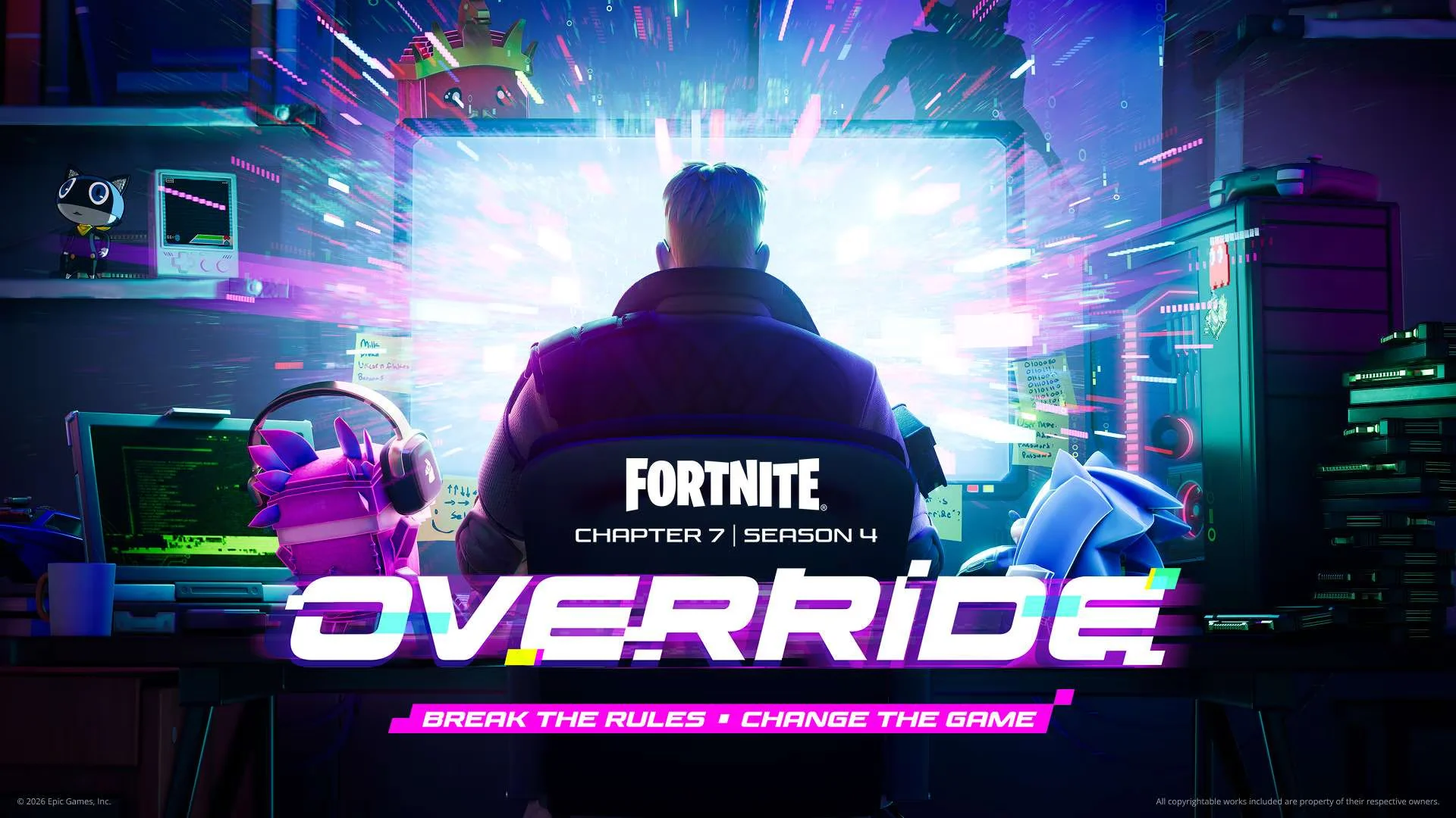Capa da nova temporada de Fortnite Override