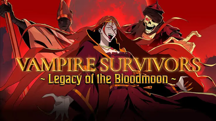 Capa da DLC do jogo Vampire Survivors, Legacy of the Bloodmoon
