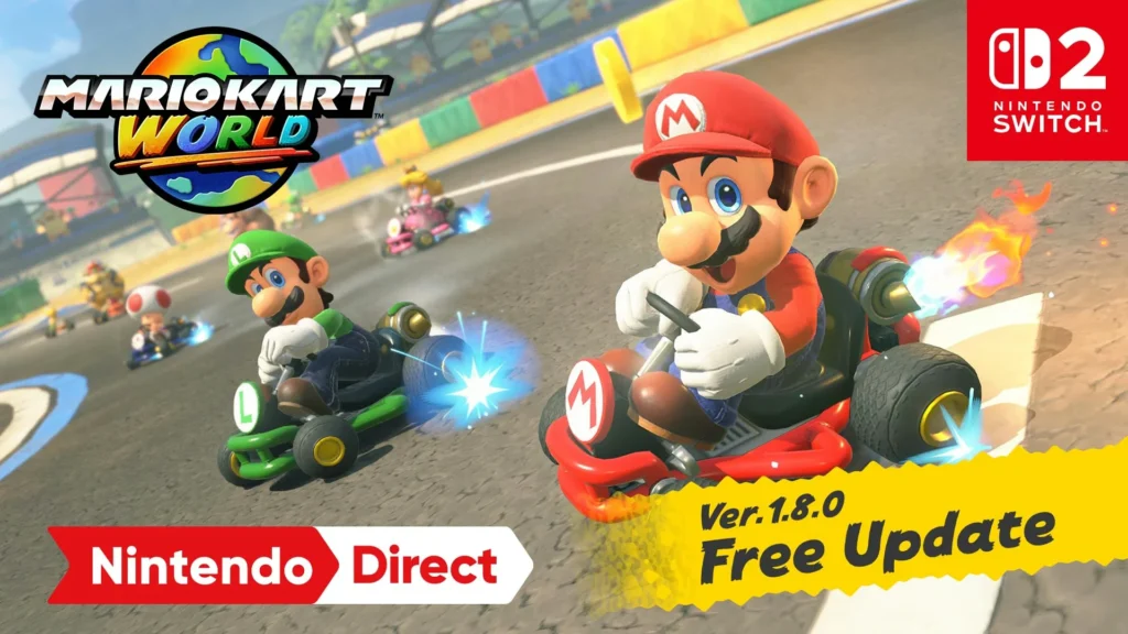 Mario Kart World recebe atualização 1.8.0 com 10 pistas clássicas e novas rotas