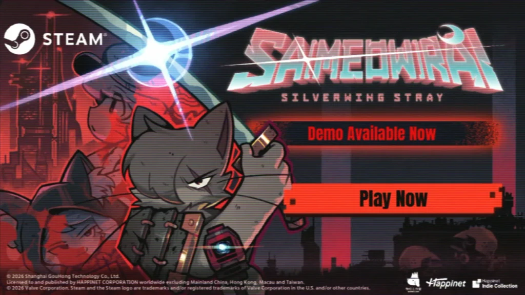 Sa[meow]rai: Silverwing Stray será publicado pela Happinet em 2027