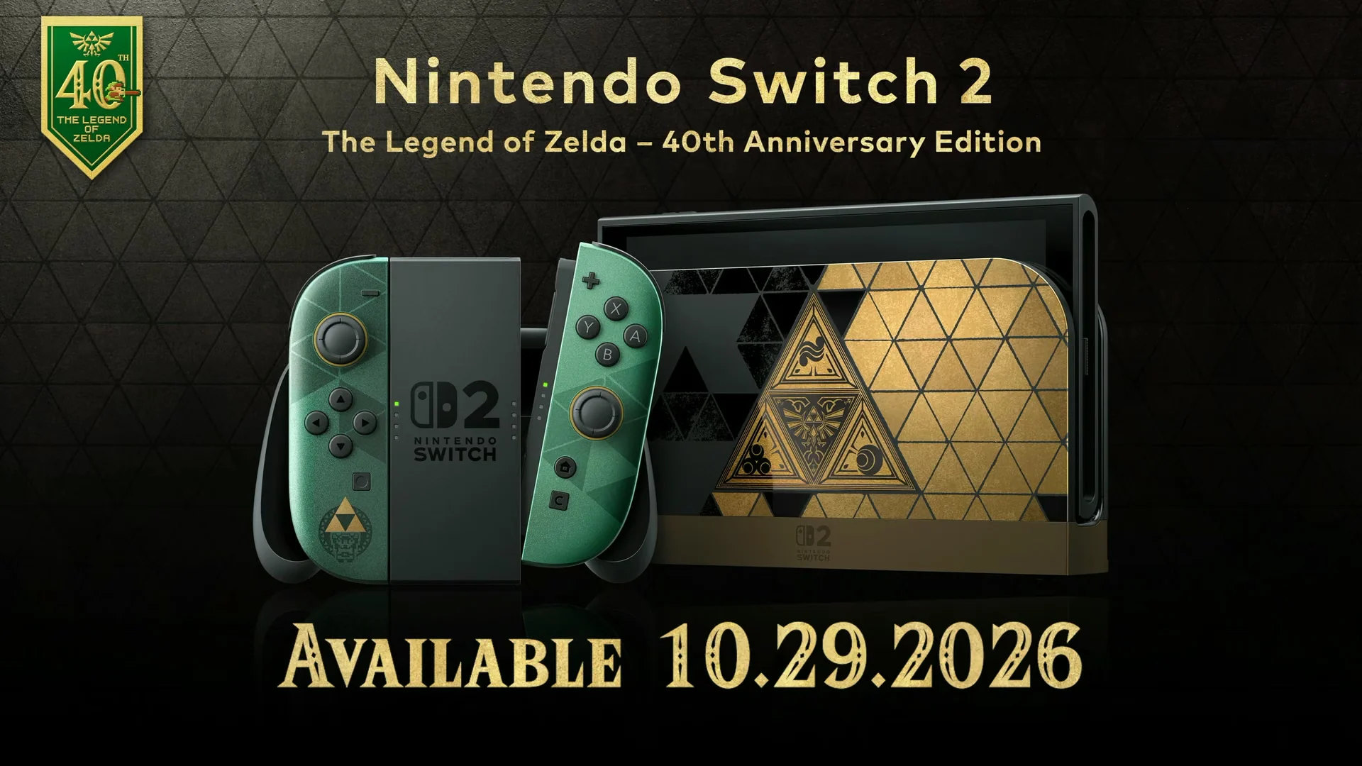 Console Switch 2 edição especial Zelda 40 anos